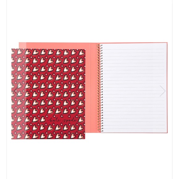 KATE SPADE NEW YORK "HEARTS" CONCEALED SPIRAL NOTEBOOK - Picture 2 of 5